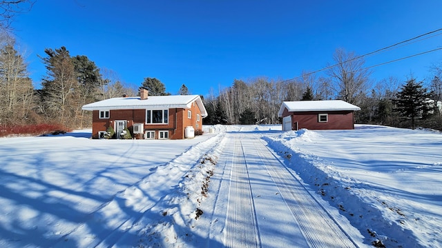 view of yard covered in snow