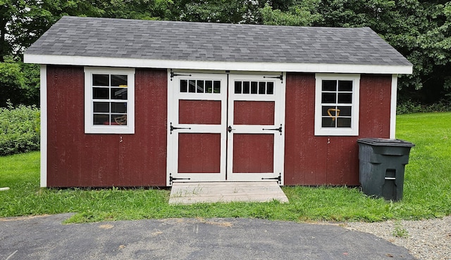 view of shed