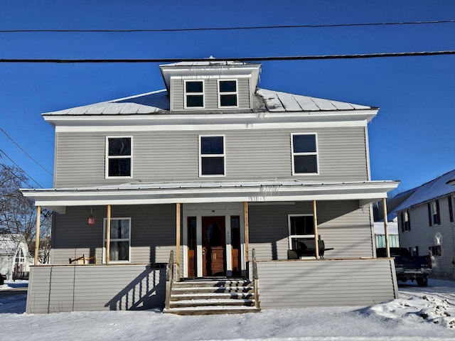 view of front facade featuring covered porch