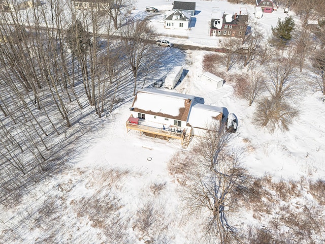 view of snowy aerial view