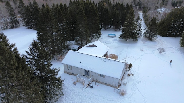 view of snowy aerial view