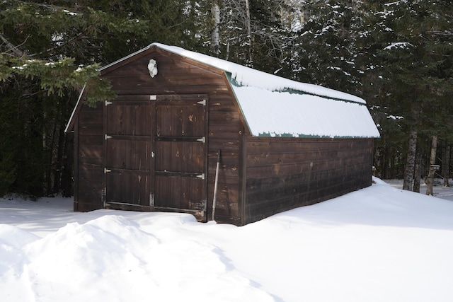 view of snow covered structure