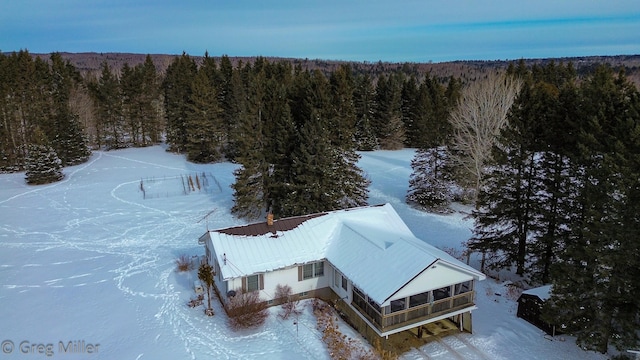 view of snowy aerial view