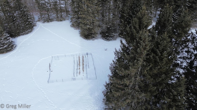 view of snowy aerial view