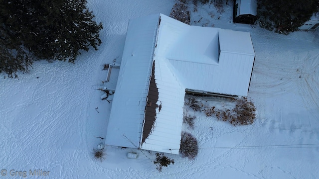 view of snowy aerial view