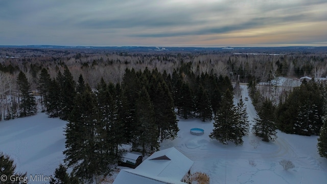 view of snowy aerial view