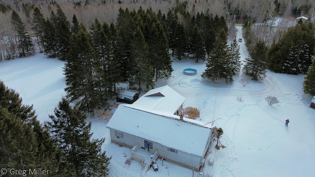 view of snowy aerial view