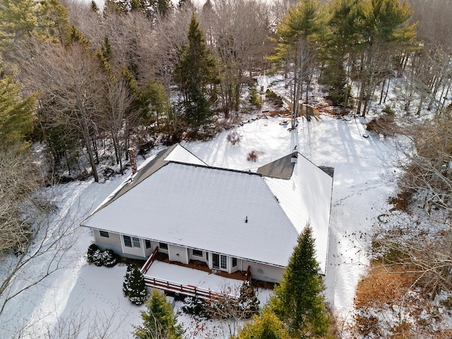 view of snowy aerial view