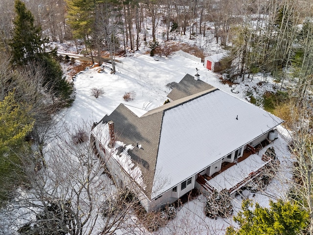 view of snowy aerial view