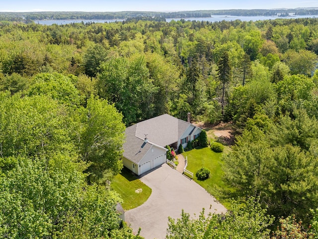 18 Patricia Ln, Saint George, ME 04859 - view from above of property with a forest and a nearby body of water