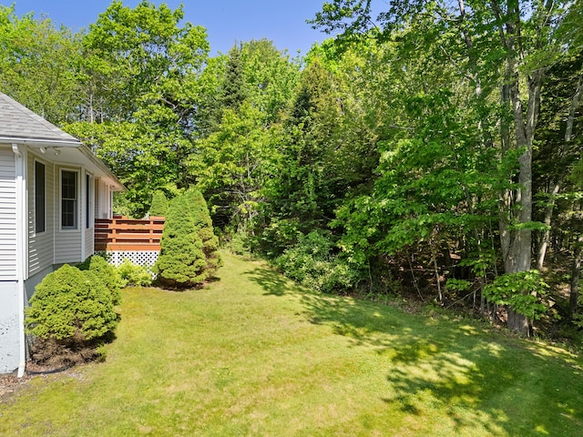 18 Patricia Ln, Saint George, ME 04859 - view of green lawn featuring a deck