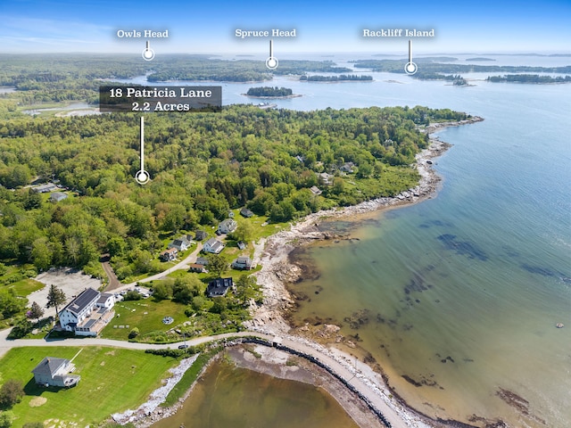 18 Patricia Ln, Saint George, ME 04859 - drone / aerial view of a large body of water and a heavily wooded area