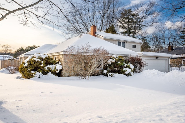 exterior space featuring a garage