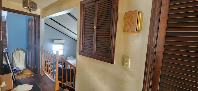 hall with dark wood-type flooring