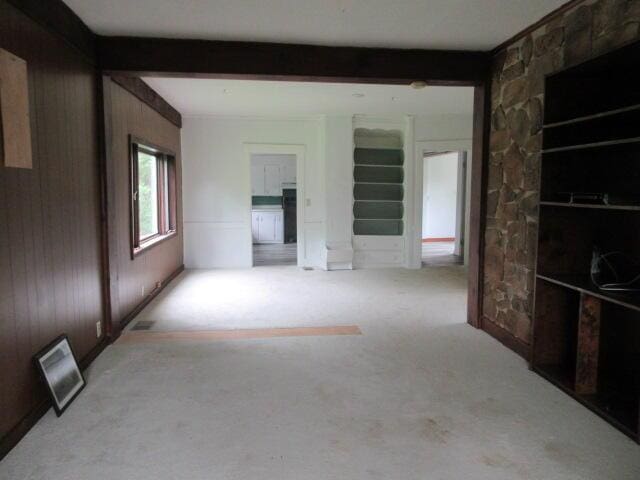 236 Frenchs Mill Rd, Sangerville, ME 04479 - carpeted empty room with wooden walls