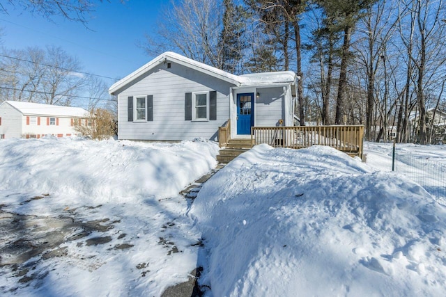 view of single story home