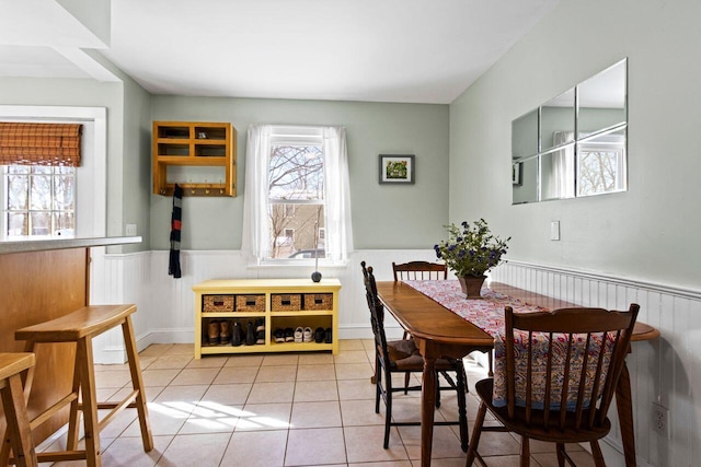 view of tiled dining space