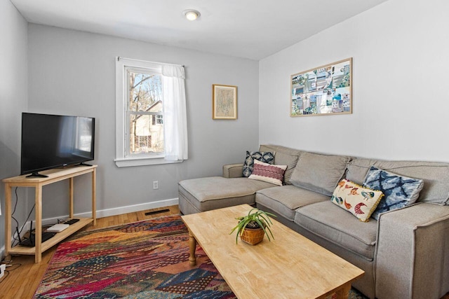 living room featuring hardwood / wood-style floors