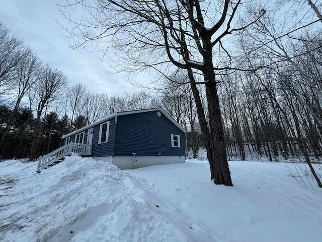 view of snowy exterior