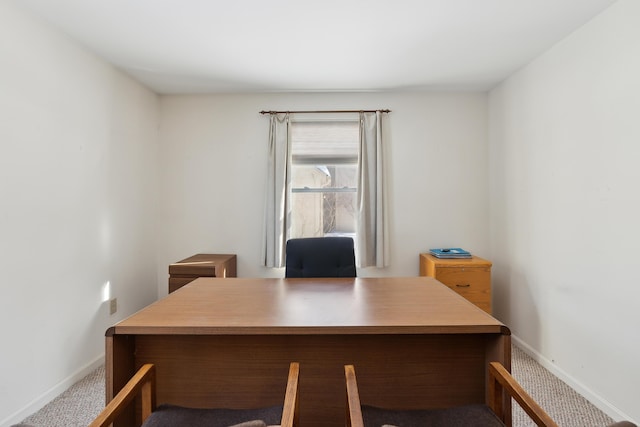 view of carpeted office space