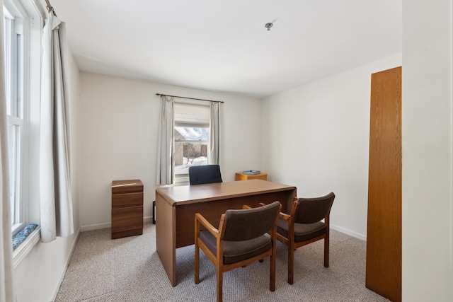 office featuring light colored carpet