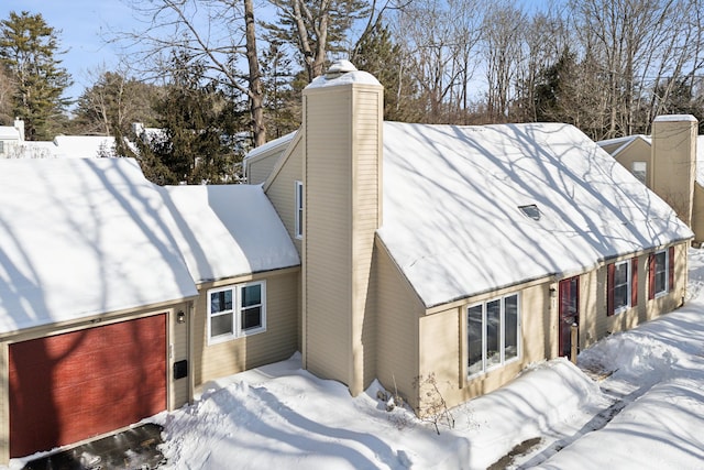 view of snowy exterior