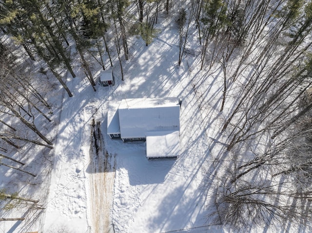 view of snowy aerial view