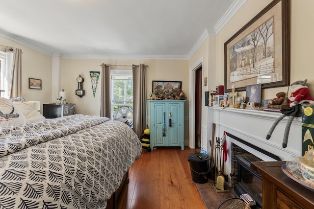 823 Washington St, Bath, ME 04530 - bedroom with hardwood / wood-style flooring and ornamental molding