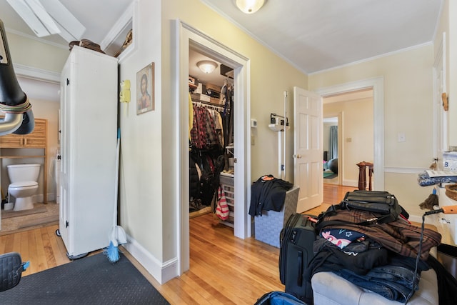 823 Washington St, Bath, ME 04530 - interior space featuring ornamental molding and light wood-type flooring