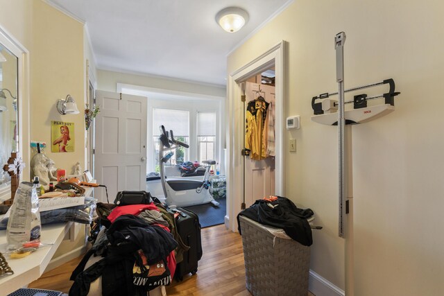 823 Washington St, Bath, ME 04530 - interior space featuring ornamental molding and light wood-type flooring