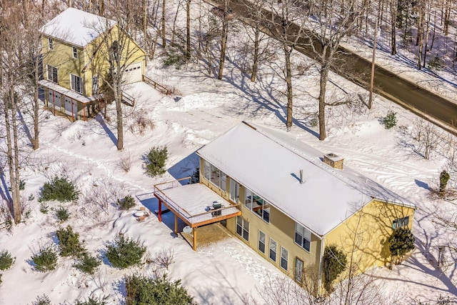 view of snowy aerial view