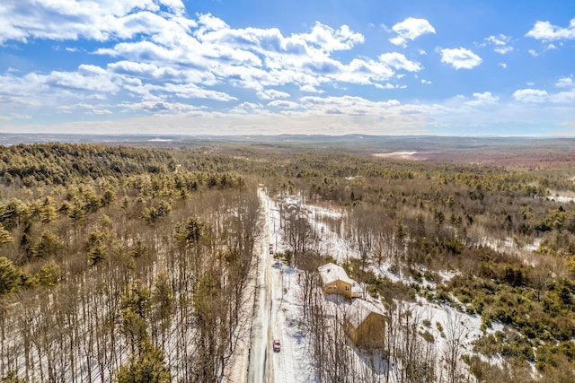 aerial view with a wooded view