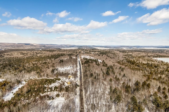 bird's eye view with a mountain view