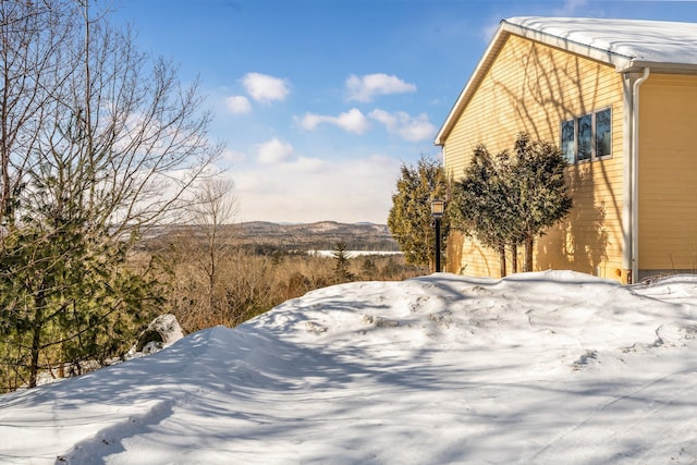 view of yard with a mountain view