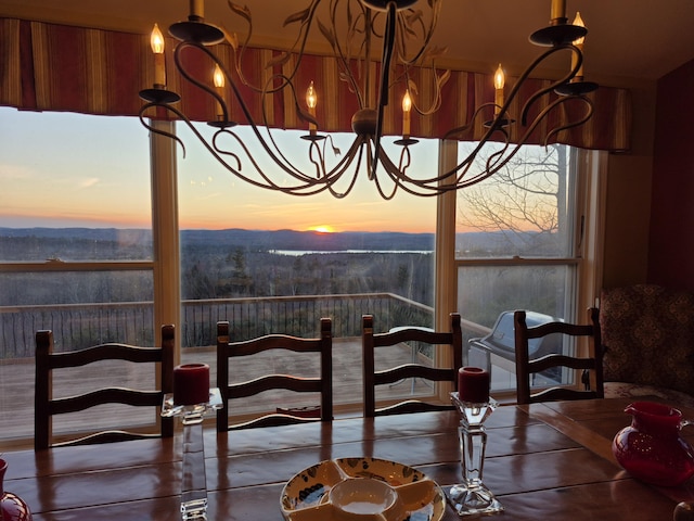 528 W Rd, Belgrade, ME 04917 - dining room with a chandelier