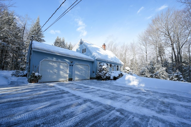 exterior space featuring a garage