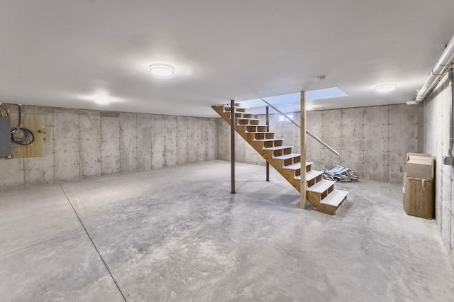 basement with electric panel