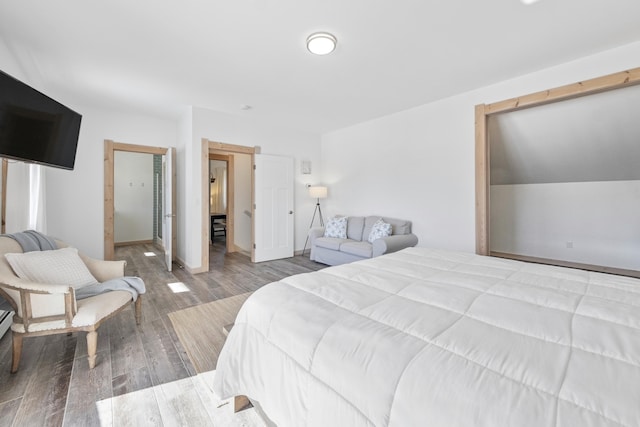 bedroom featuring light hardwood / wood-style flooring