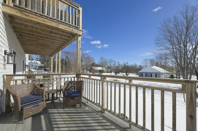 wooden balcony featuring a wooden deck