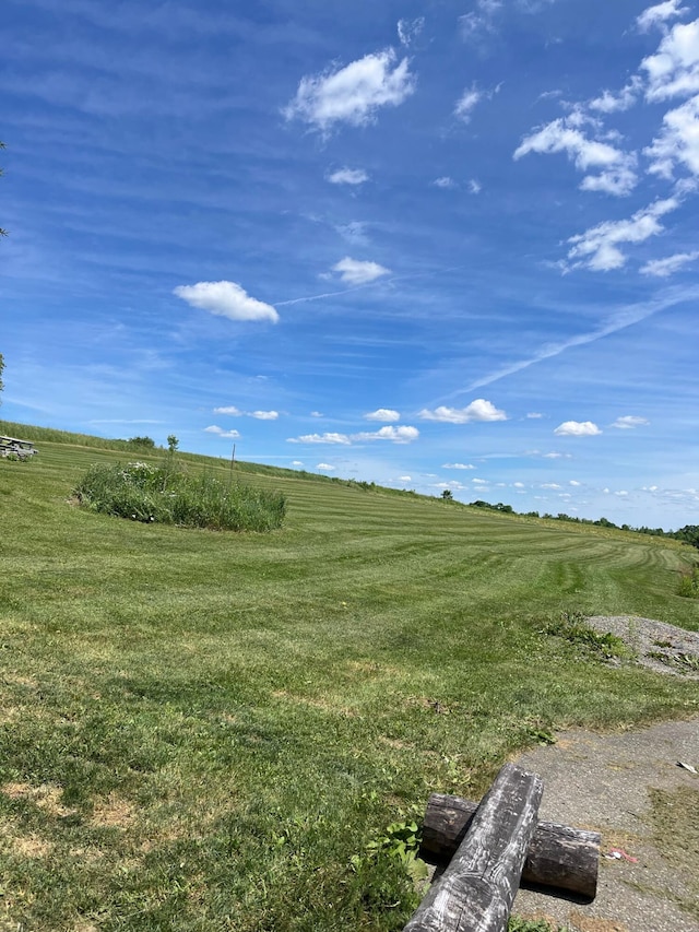 view of yard with a rural view