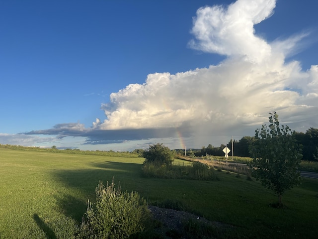 view of yard with a rural view