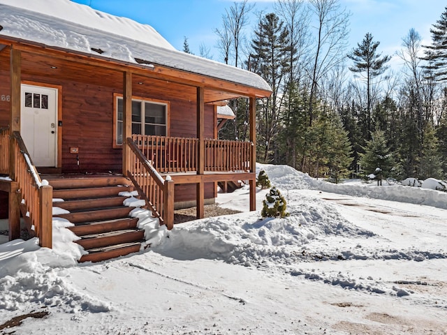 exterior space featuring covered porch