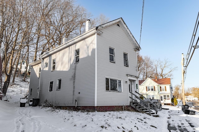 view of snowy exterior