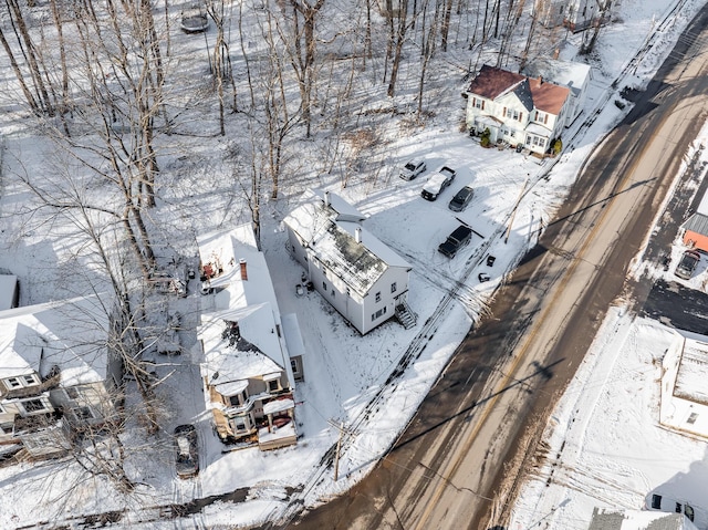 view of snowy aerial view