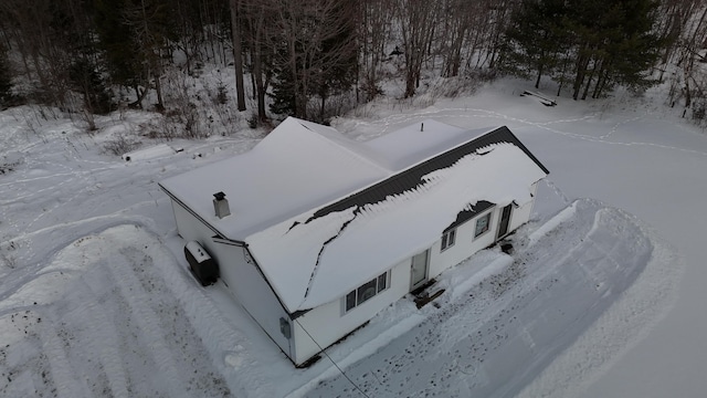 view of snowy aerial view