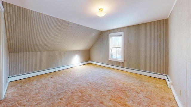 additional living space with carpet and lofted ceiling