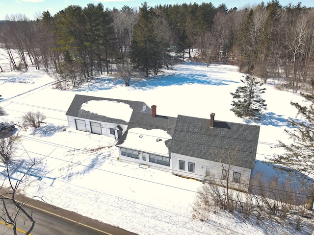 view of snowy aerial view