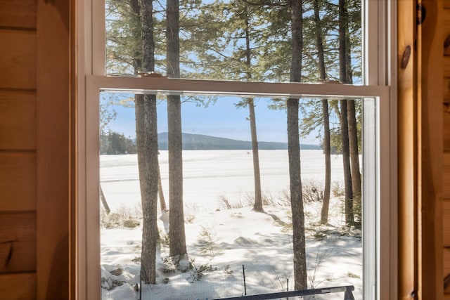 doorway featuring plenty of natural light and a water view