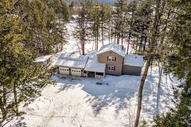 view of snowy aerial view