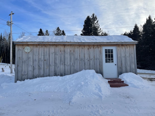 view of snow covered structure